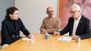 Bereit fürs ICZ-Präsidium: Noëmi van Gelder, Arthur Braunschweig und Edi Rosenstein (v.l.n.r.)