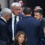 Benjamin Netanjahu (l.) und Wolodymyr Selenskyj bei der Trauerfeier für Lindsay Graham am Dienstag in Washiongton, D.C.