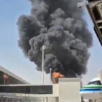 Feuer am Flughafen von Riad